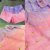 short's rosa com roxo